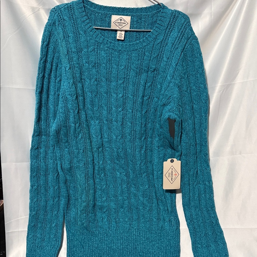 St. John's Bay Teal Cable Knit Sweater